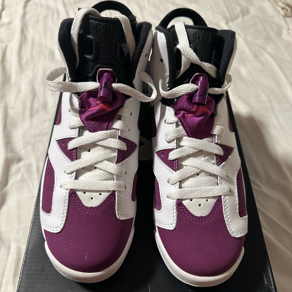 Jordan Retro 6s Purple and White High-Top Sneakers